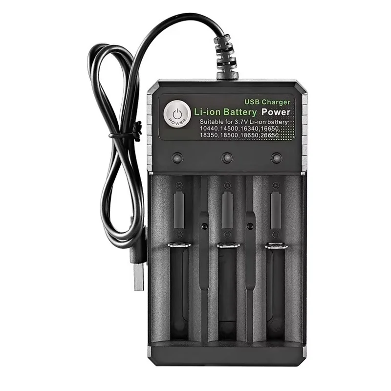 18650 Battery Charger 2/3/4 Slots 18650 Charging 3.7V-4.2V Rechargeable Lithium Battery USB Charger For 16340 14500 18650 26650