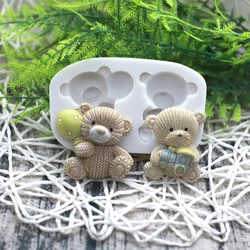 3D Cartoon Sweater Bear Hug Balloon Shape Chocolate Cake Decoration Silicone Mold Fondant Gummy Kitchen Baking Silicon Tools