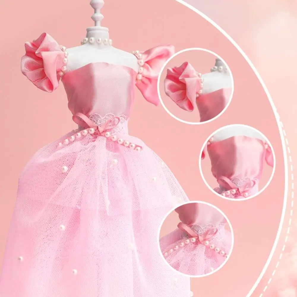 Saia diy kit de roupas de boneca usar artesanal princesa brinquedo outfit kit bonito design de moda vestido de boneca material acessórios de boneca