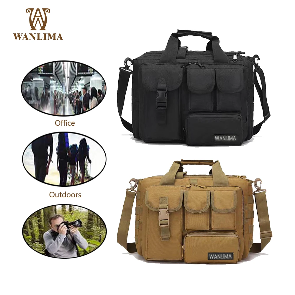 Wamlima 1000D Men Computer Handbag Women Waterproof Crossbody Bag Multifunctional Military Tactical Gun Accessory Backpack