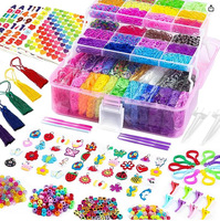 Boxed! DIY Handmade Rubber Bands Loom Weaving Tool Box Bracelet Kit Pendant For Children Knitting Elastic Art Crafts Beaded Toys