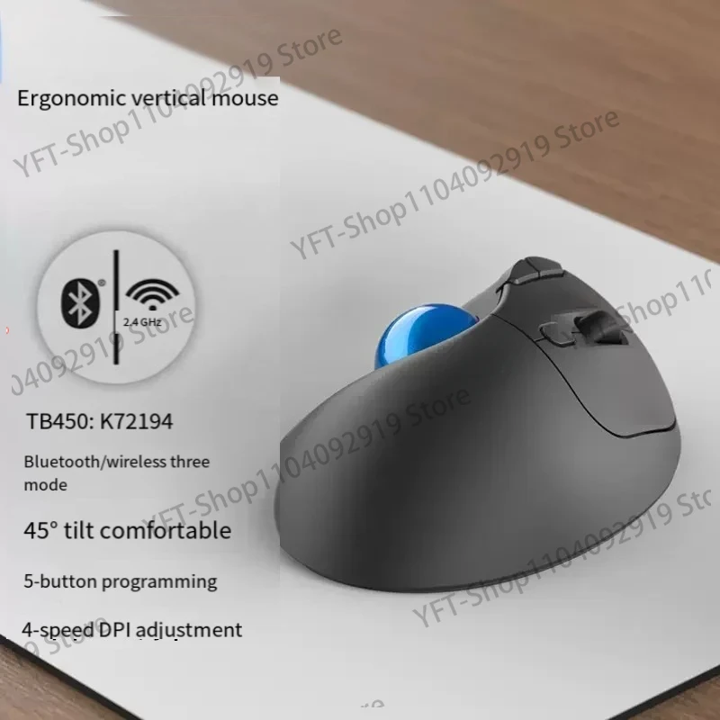 Mouse Trackball Vertical Original, Bluetooth 2 GHz, AutoCAD, K75370, K75264, 2,4 GHz