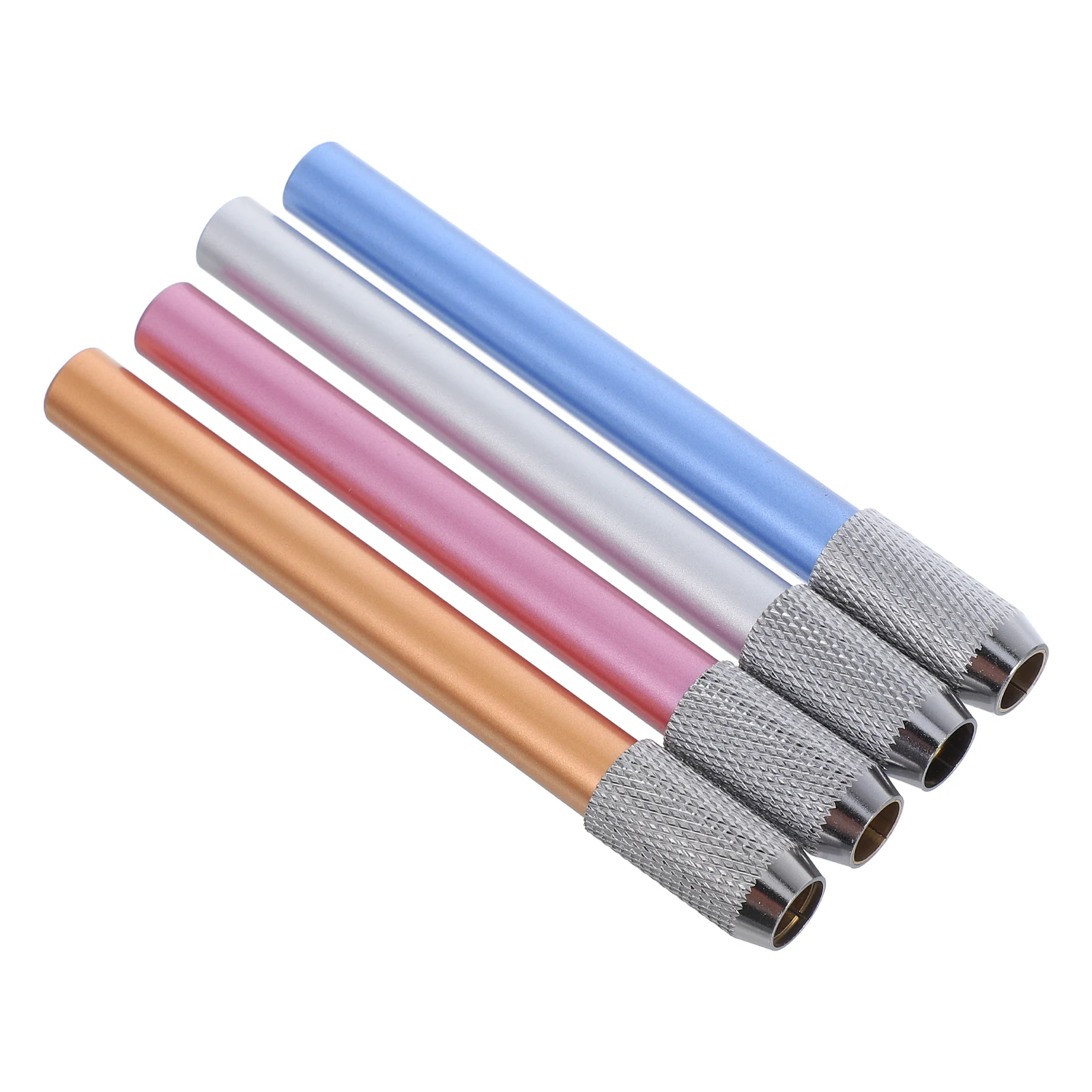 

4pcs Extender Metal Adjustable Writing Tool for Colored Adjustable Pen Lengthener Pencils Artists Holder Lengthener Office Use