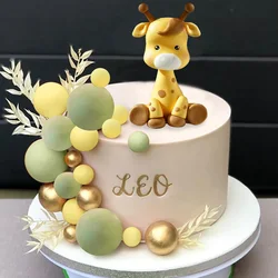 Giraffe Cake Topper Balls Cake Decorations Clay Animal CakeDecoration for WildAnimals Themed Birthday Baby Shower Party Supplies