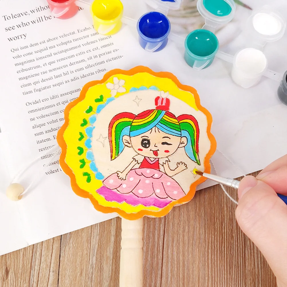 2 pezzi di tamburi a pellet a forma di fiore, sonaglio in legno fatto a mano per bambini, manico liscio e sicuro, pratica dell'udito con suono medio