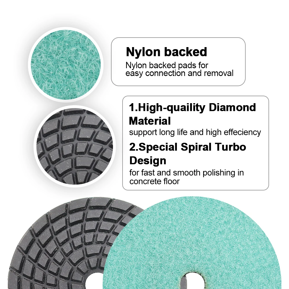 SHDIATOOL 12pcs 4inch Diamond resin bond concrete polishing pads #1500 Renew sanding discs