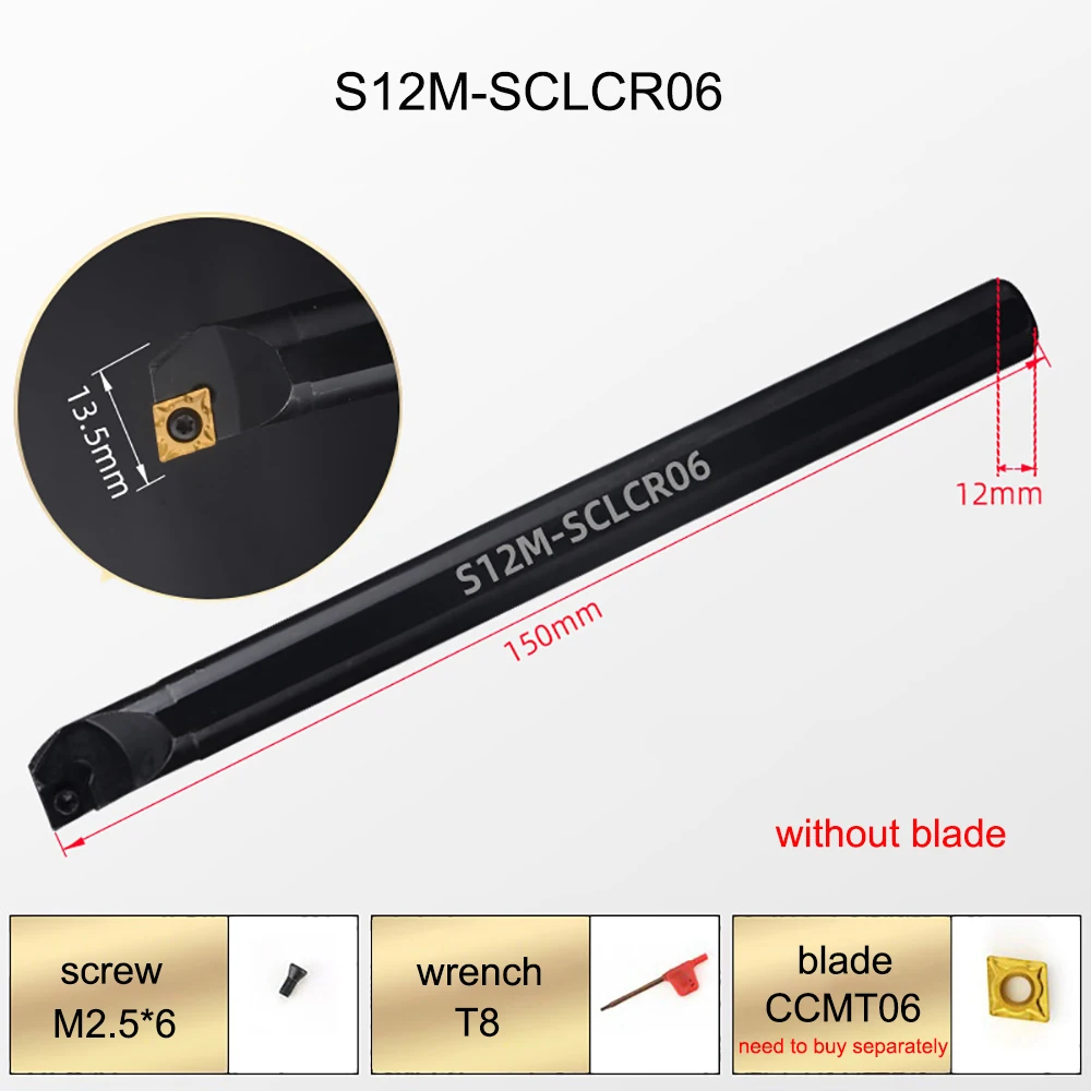 เครื่องมือ SCLCR S10K-SCLCR06 S12M-SCLCR06ภายในเจาะทังสเตนคาร์ไบด์เครื่องมือสำหรับ CCMT06เปลี่ยนแทรก