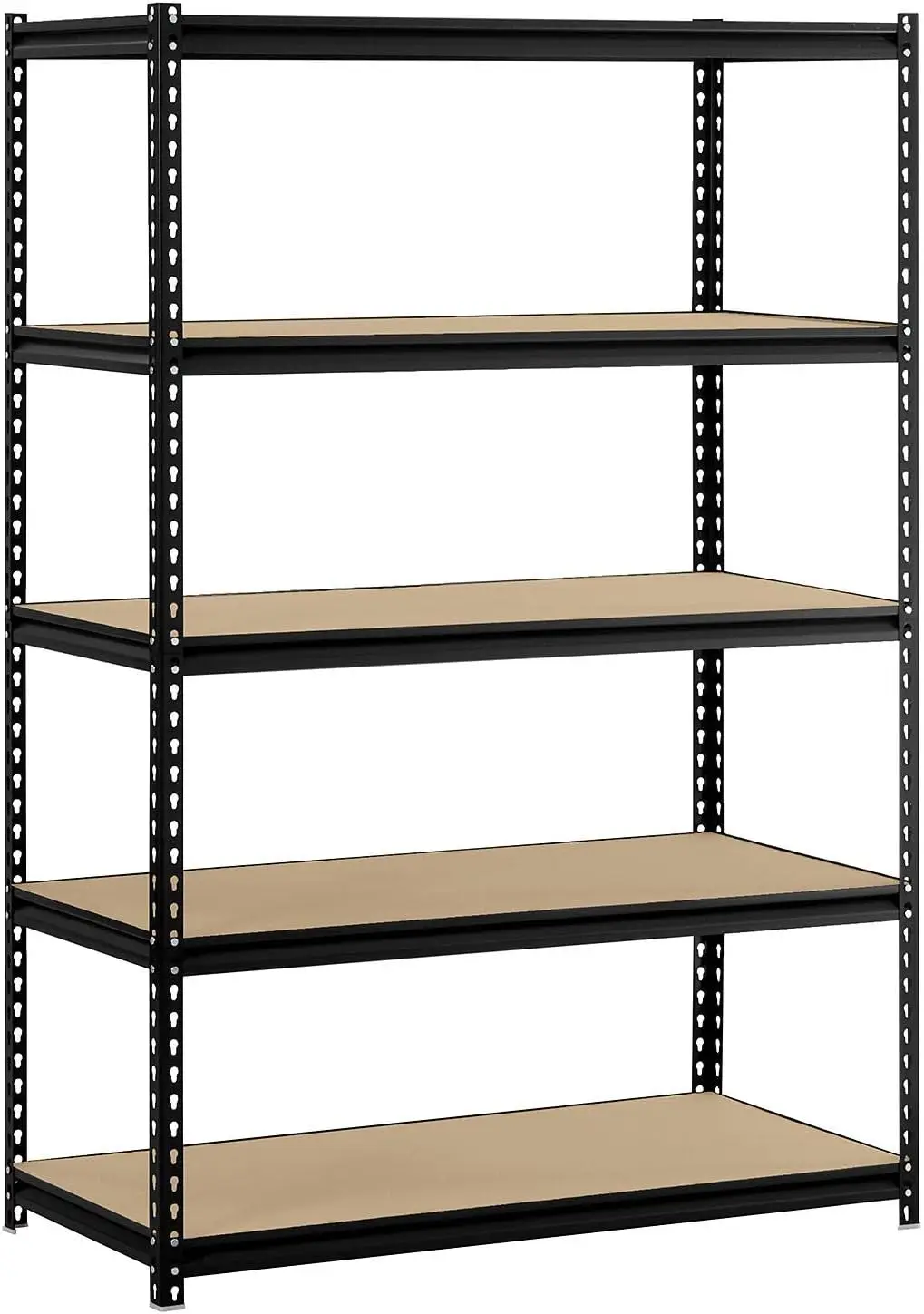 EDSAL Heavy Duty Garage Shelf Steel Metal Storage 5 Level Adjustable Shelves Unit 72" H x 48" W x 24" Deep (Pack of 2)