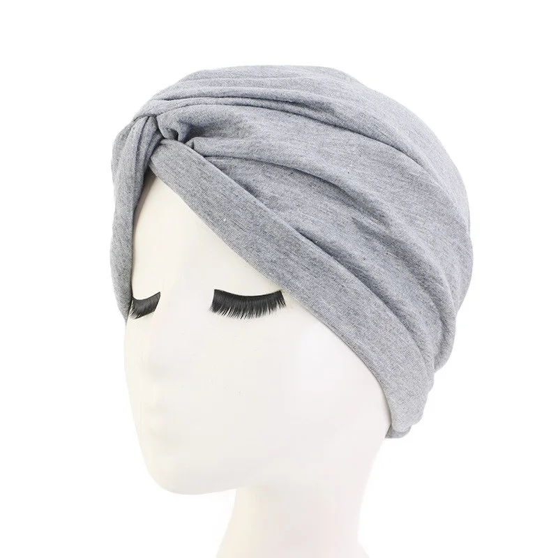 New Soft Jersey cotton Turban Chemo Hat Hair Covering Hijab Beanie twist Head Wrap Bandanas Headwear Beanie Hair Accessories