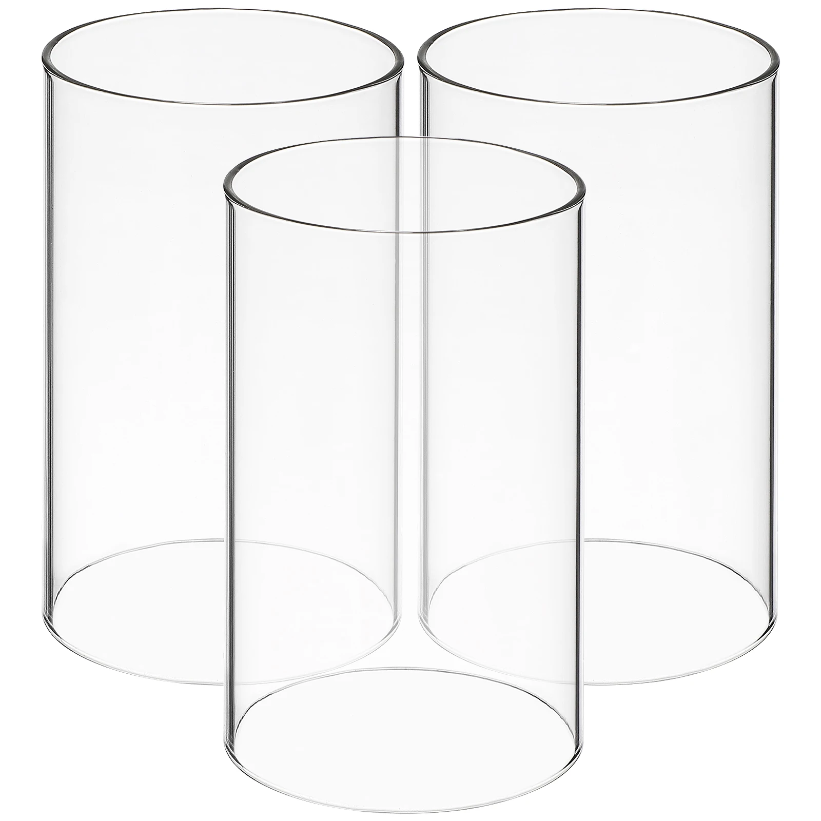 

3 Pcs Windproof Cover Creative Covers Shades Jar Glass Cylinder Holder Lampshade Sleeve Open Ended Cylinders Clear