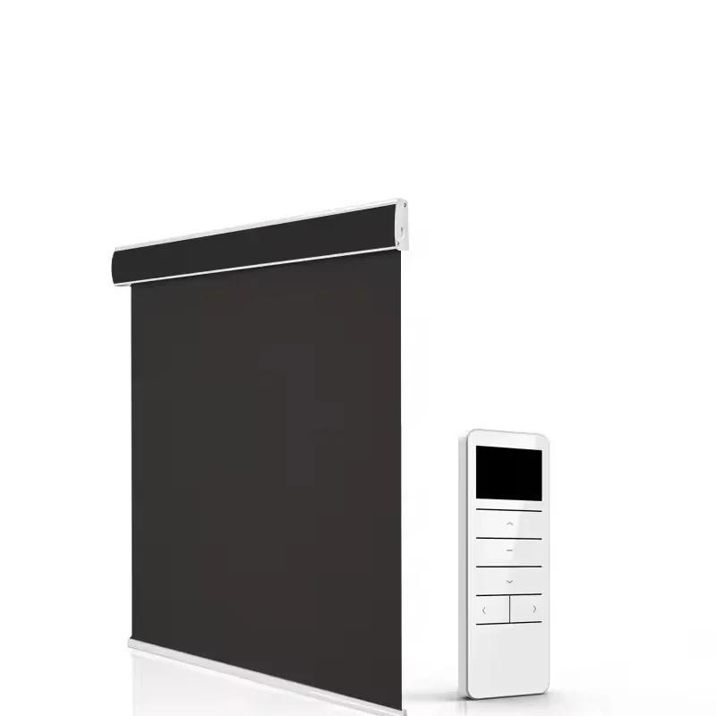 Ready-Made Electric Motorized Roller Blinds Home Balcony Hotel Remote Control System Convenient Built-In Slats Shades