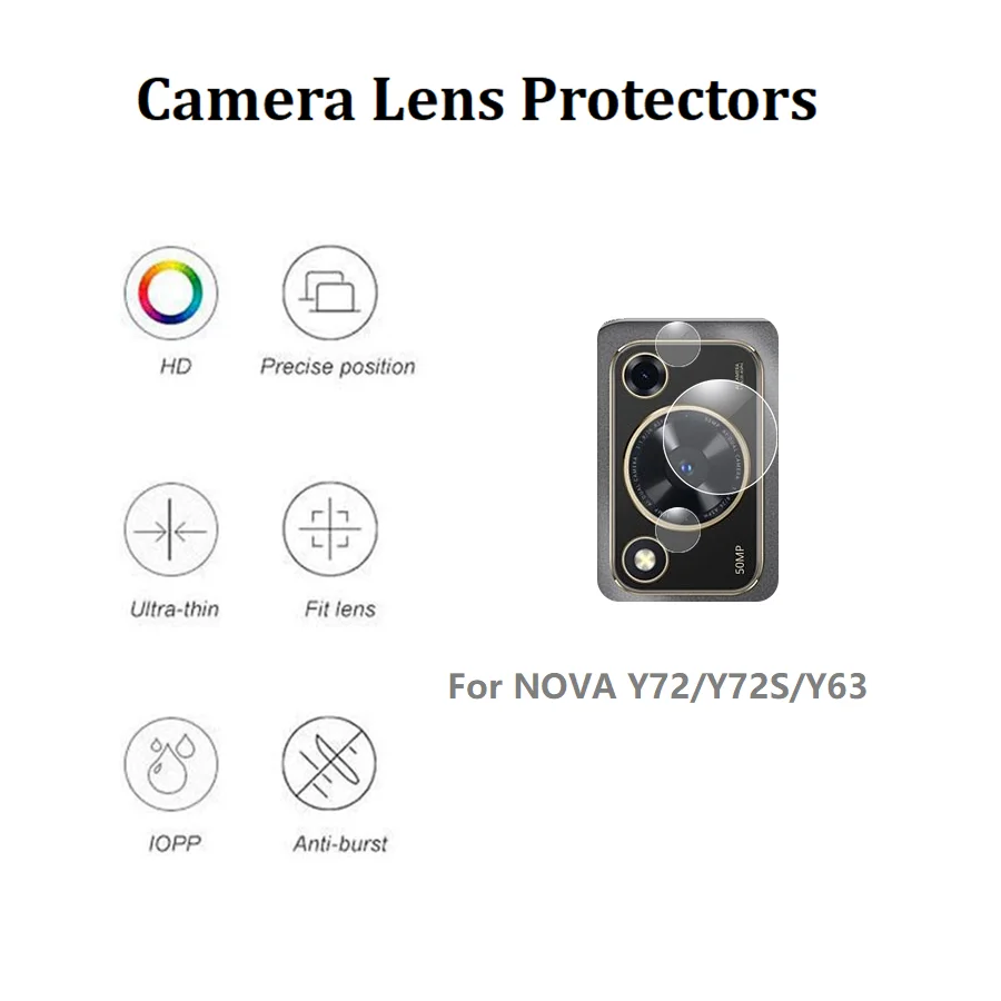 3-In-1 For Huawei Nova Y72S Tempered Glass Nova Y72 Screen Protector (Matte+Privacy Film)+Lens Protector+Back Film Nova Y63