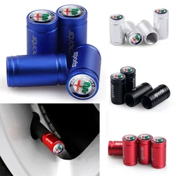 4PC Metal Car Valve Caps Wheel Tires Air Tyre Stem Caps Sport logo Cover For Alfa Romeo Sportiva Stelvio Giulia Auto accessories