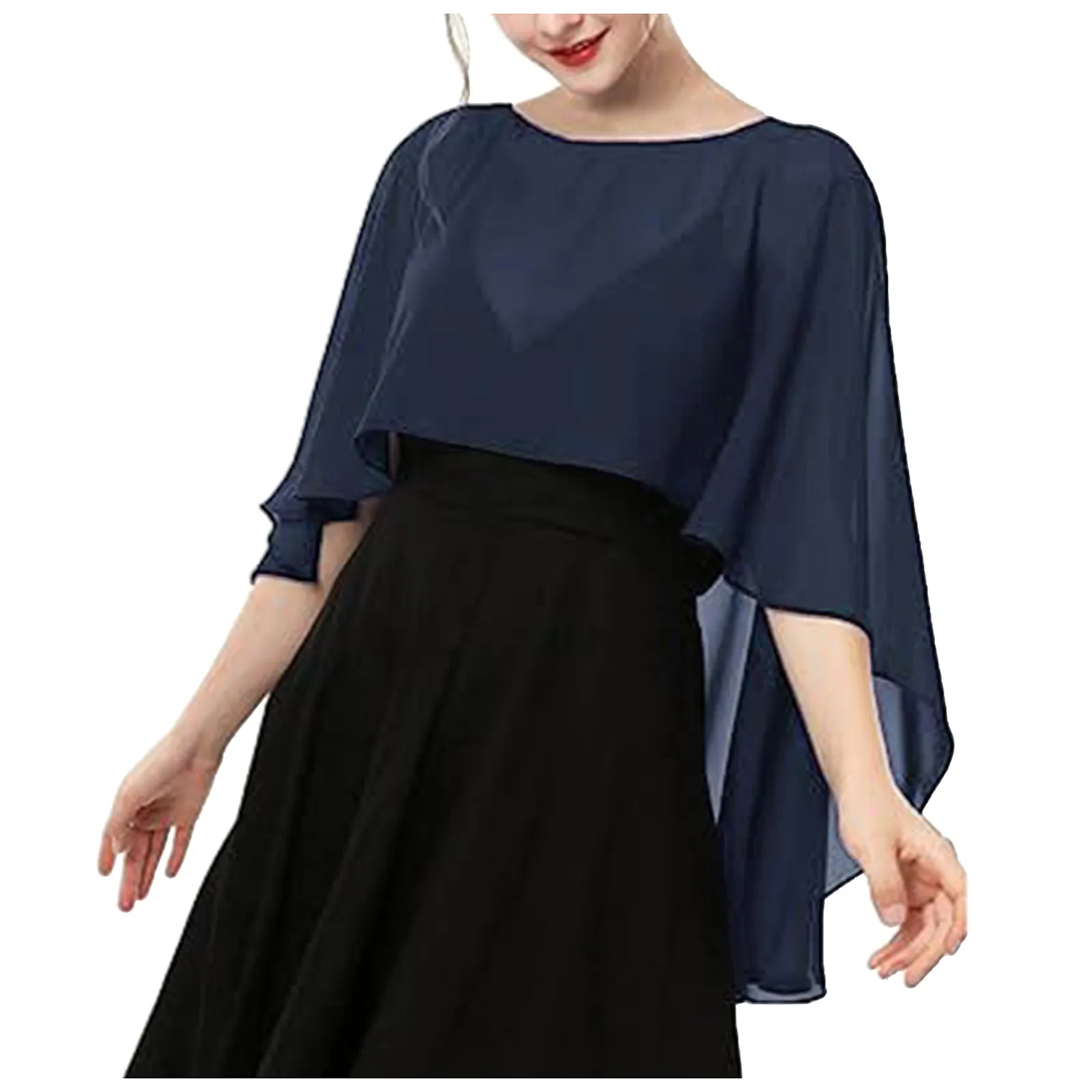 Womens Soft Chiffon Capes Shawl Ladies Evening Wedding Capes Shrug Ladies Bridal Lightweight Long Shawl And Wraps Dress Cover Up