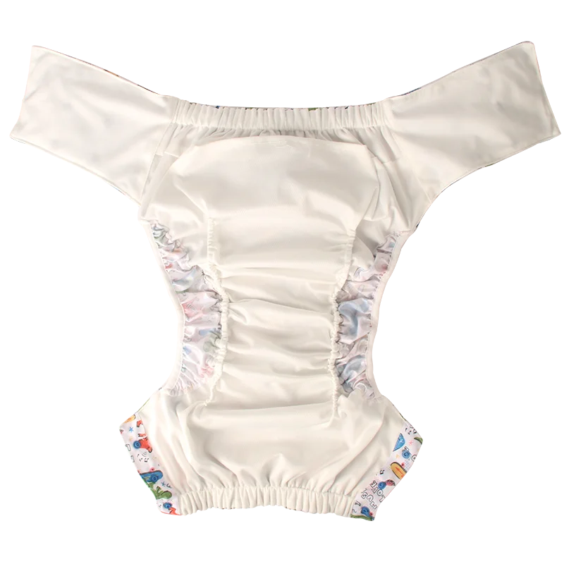 AIO Reusable Adult Diaper Set Large Size Cloth Diaper for Elderly Washable Incontinence Underwear Waterproof Breathable Pants