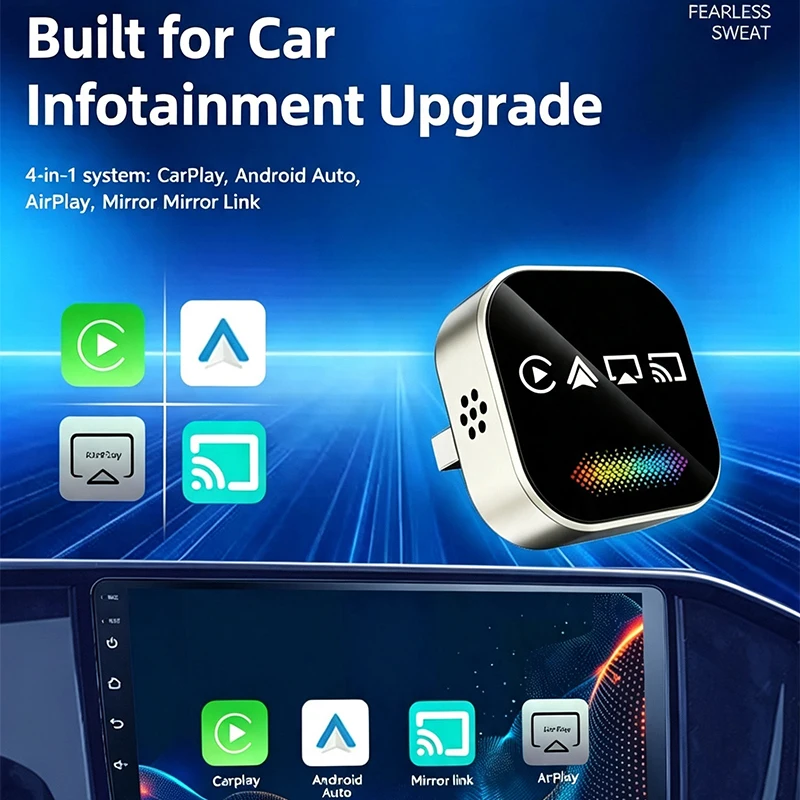 Wireless Carplay 4In1 AI Smart Box Airplay/Mirror Link/Android Auto/Carplay Adapter Car Intelligent System