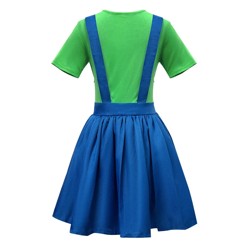Super Luigi Brothers Plumber Cosplay Costumes Skirt Hat Caps Set Halloween Carnival Party Costume Props for Women Adults - Image 5
