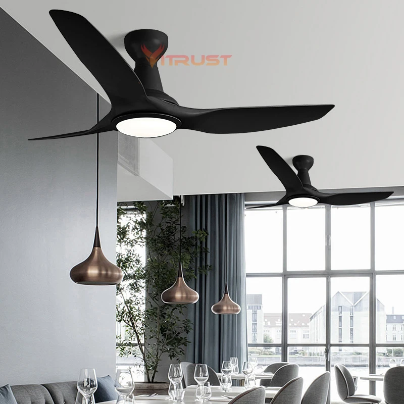 Tuya Smart Ceiling Fan LED Light DC Motor Strong Wind Mute Ceiling Fan Lamp Black White 52Inch 60in 110V 220V Remote Control Fan