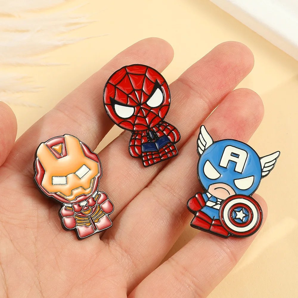 Marvel Movie Series Enamel Pins for Backpack Bag Cosplay Accessories Spider-Man Captain America Hulk Brooches Badges Fans Gifts