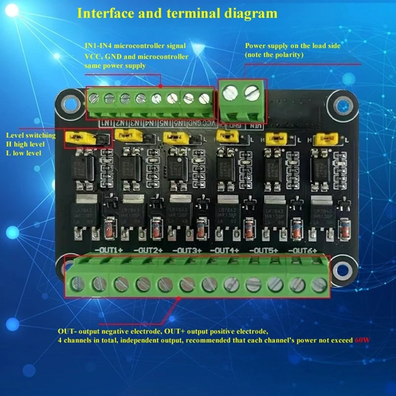 Super Sale 6 Channels MOS Module/Microcontroller PLC Amplifier Transistor 3.3V