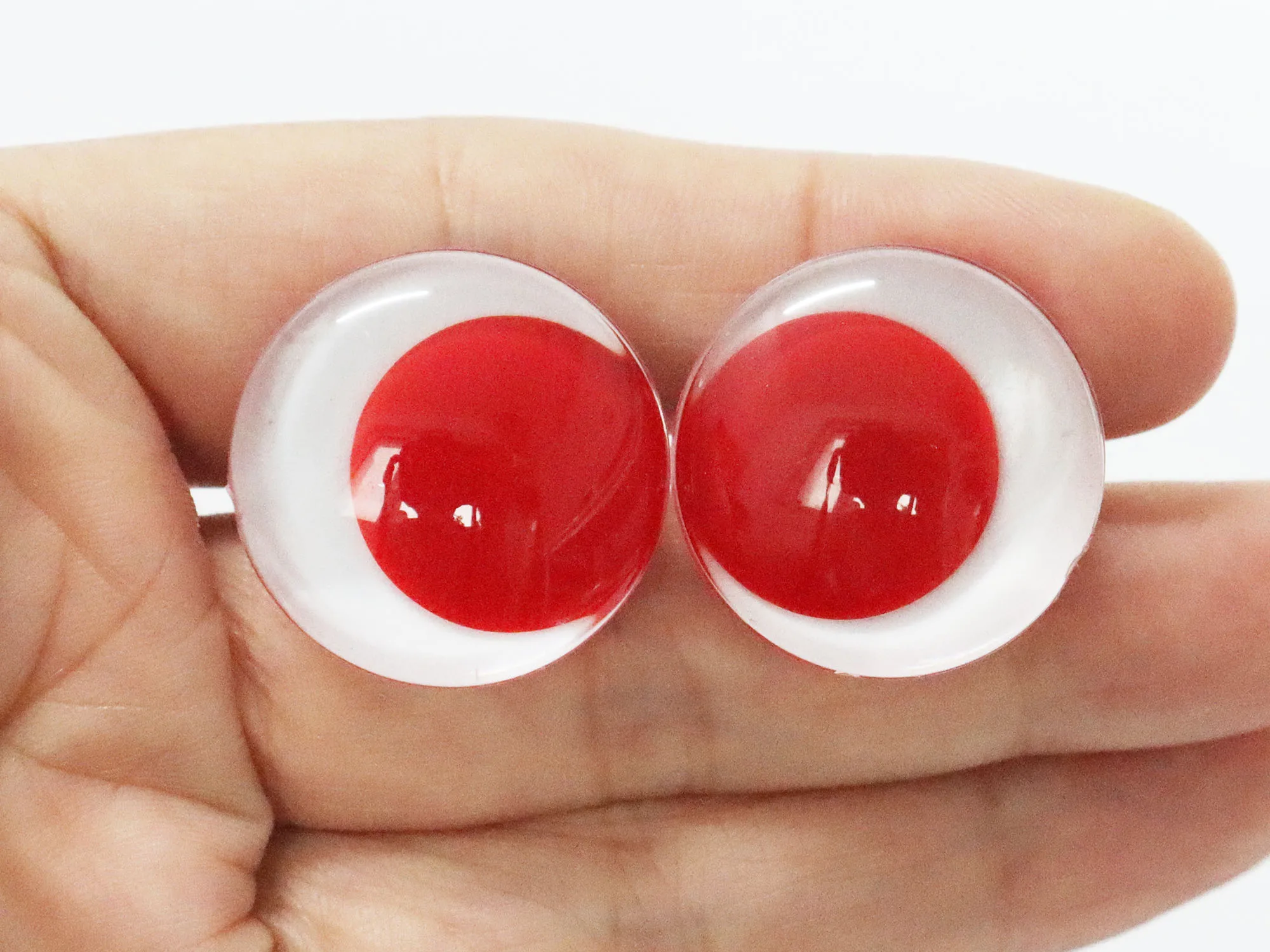 20 Stück NEUE 12mm 14 16 18 20 25 30mm 35mm 3D Komische Runde Glitzer-Spielzeugaugen mit Weißer Scheibe und Harter Unterlegscheibe – Detail 1