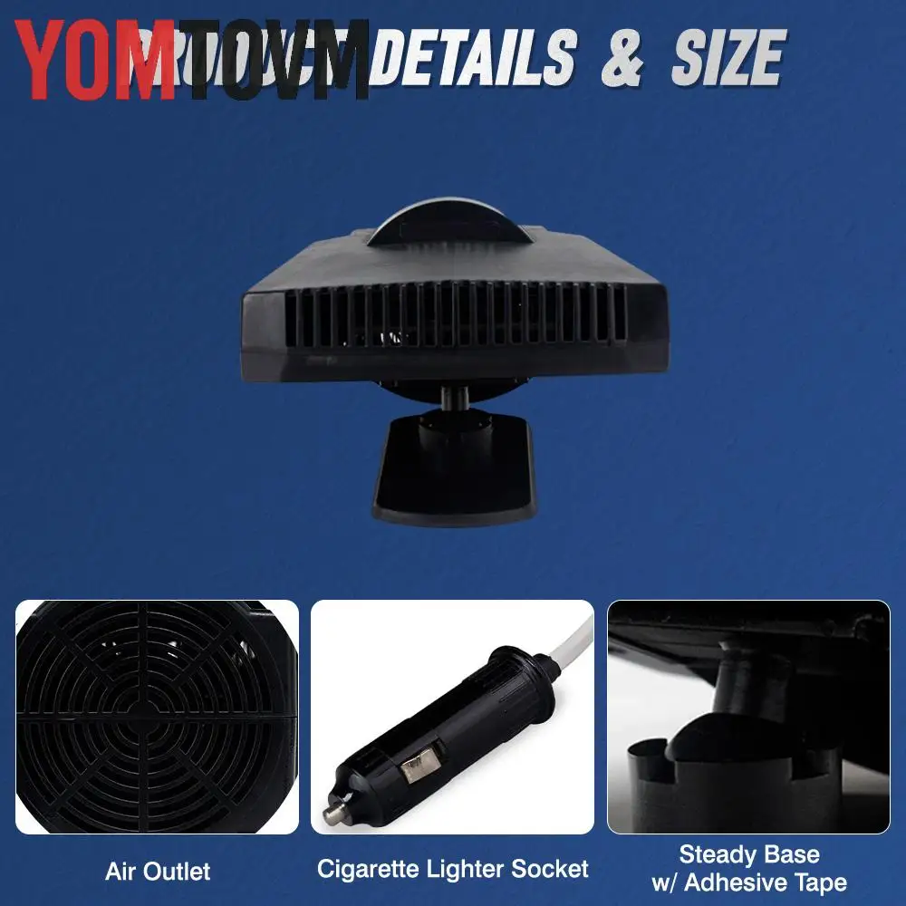 1Pc Black Car Heater 200W 12V Fast Defogging For Universal Sedan SUV Truck Car Accessories Exterior Reflective Trim Stickers