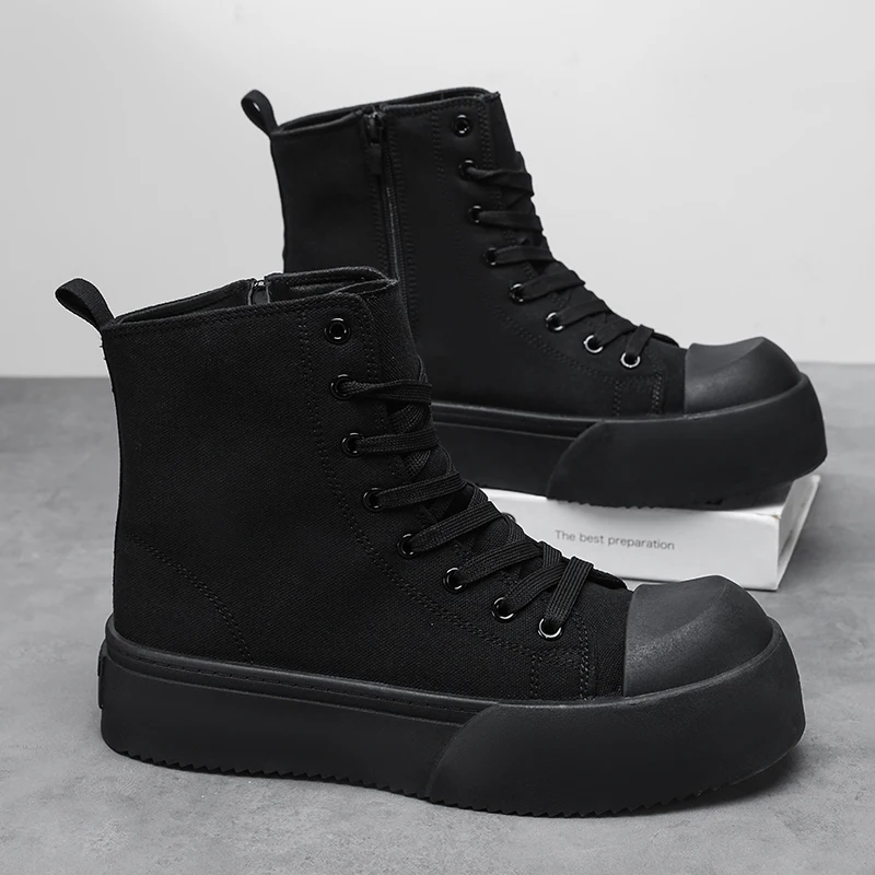 

Men's boots four season new high top boots casual boots casual height increase anti slip wear-resistant commuting workwear boots