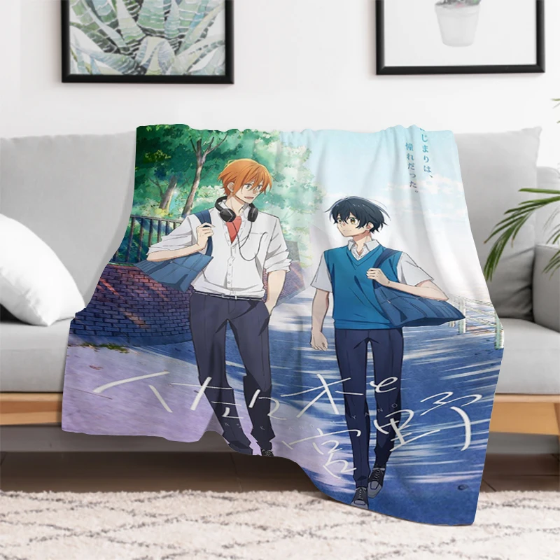 

Sasaki and Miyano Anime Blanket Thick Blankets for Winter Double Bed Comforter Furry Bedspread the Knee Sofa Warm Baby & Throws