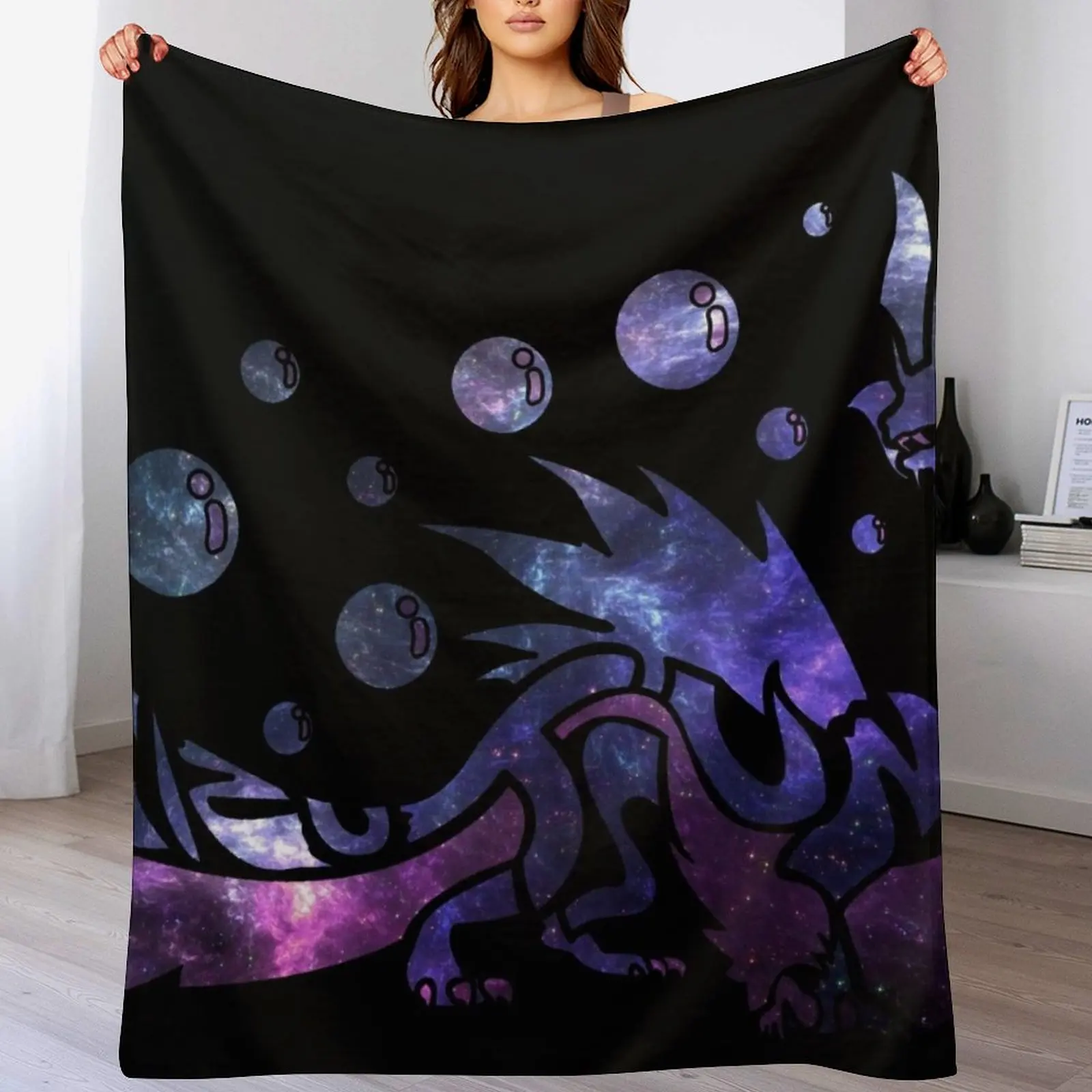 

Monster Hunter World - Mizutsune (Galaxy Design) Throw Blanket Versatile Cozy Throw Blanket for All Occasions