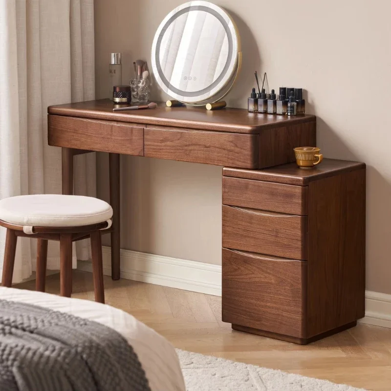 

Adjustable Dresser Set with Drawer Solid Black Walnut Bedside Table