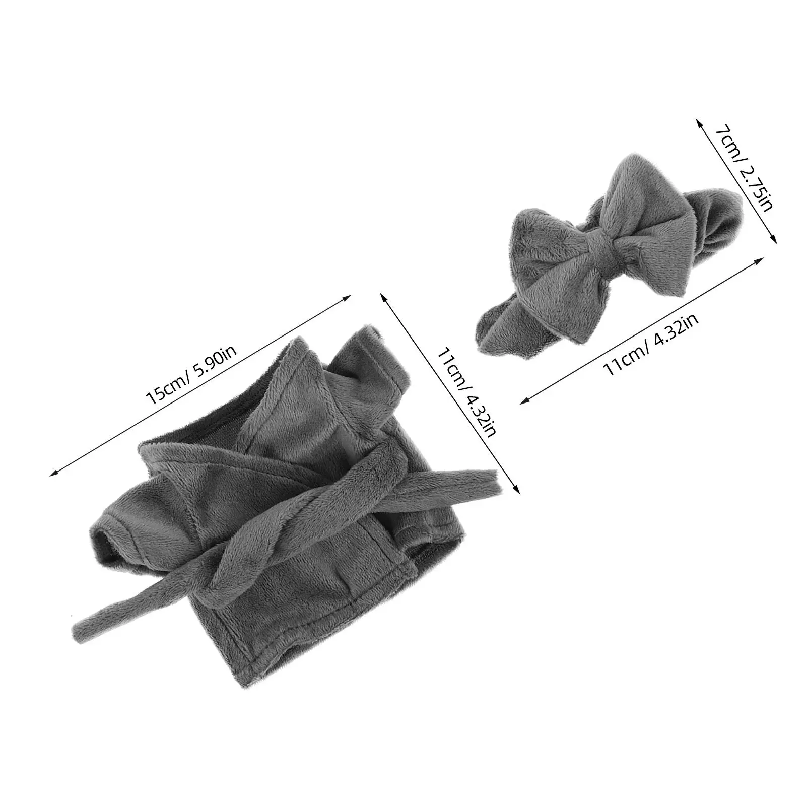 1Set Stuffed Animal Bathrobe Soft 20Cm Pink Robe Clothes Winter Holiday Loungewear Outfit for Girls Creative Pretend Play