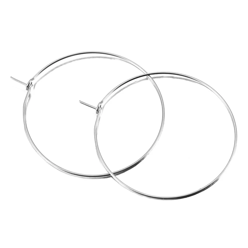 20pcs/lot 15-40mm Gold Stainless Steel Big Circle Wire Hoops Loop Earrings for DIY Dangle Earrings Jewelry Making Supplies Bulk