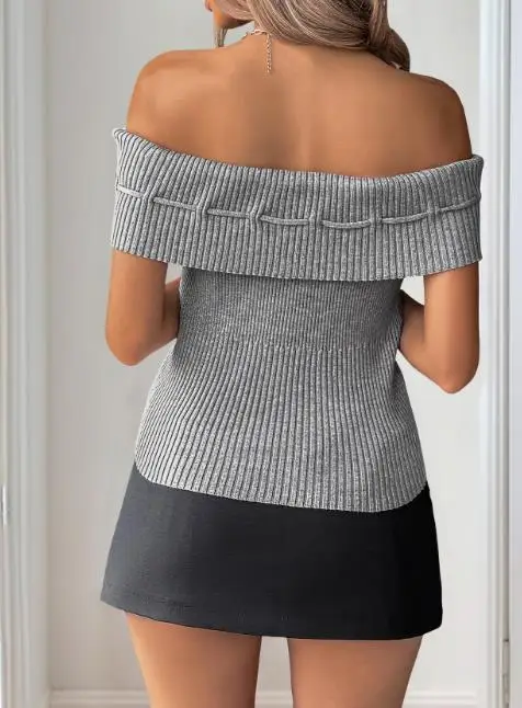 甘辛スタイルの女性用ニットシャツのネクタイデザイン