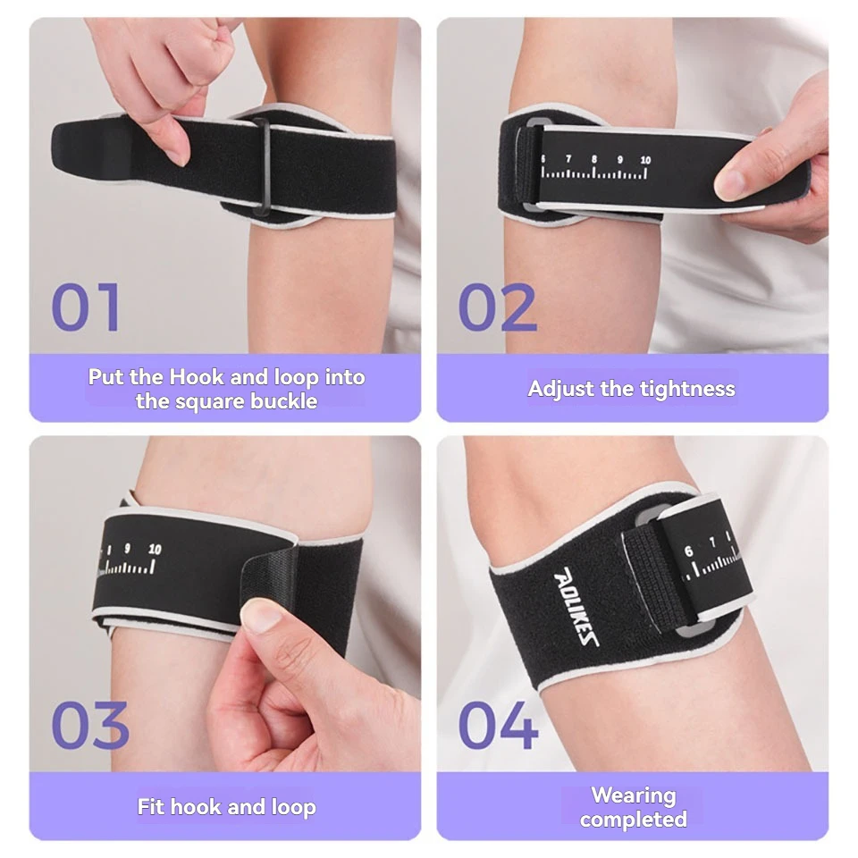 AOLIKES 1PCS Tennis Elbow Brace for Men Women for Tendonitis,Golfers Elbow Tennis Elbow Strap Band,Forearm Brace,Adjustable view 3