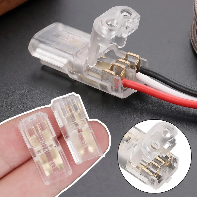 10-100pcs Detachable Car Terminal Plug Wire Connector Reversible Snap-in Cable Connectors with DC Locking Caps Suitable for LED