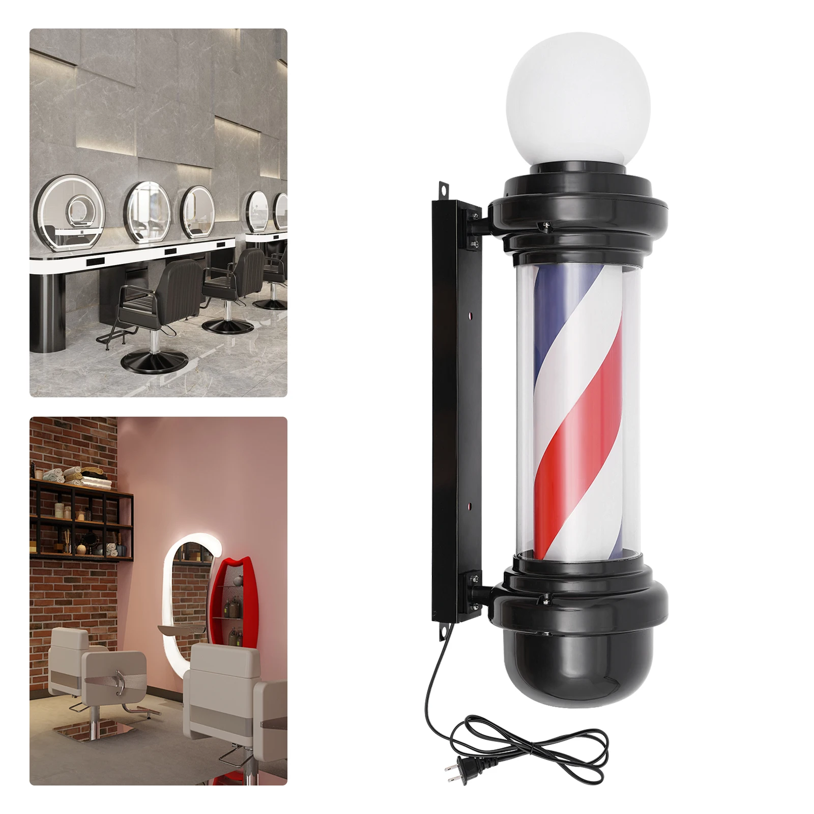 

Durable Barber Light with 105° Beam Angle, 15000K Color Temperature, Rotating Stripes, Easy to Clean for Barbershops