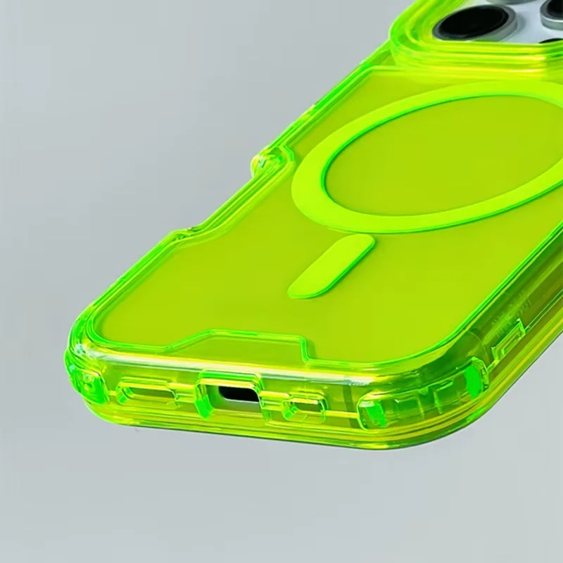 MagSafe Neon Color Bumper Shockproof Phone Case For iPhone 17 16pro max 14 15 Pro 13 11 12 Bezprzewodowe ładowanie Clear Armor Cover — zdjęcie produktu 5