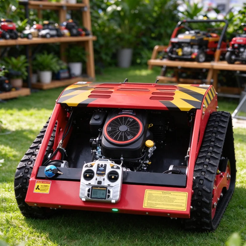 Remote Control Crawler Robotic Lawn Mower, 550mm Cut Width, 20-150mm Height, 0-30° Slope, 24V Grass Cutter, Customizable