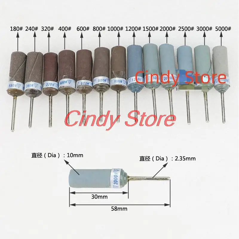 Professional 13pcs Cylinder Sandpaper Rod Electric Polishing Grinding Head Sandpaper Rod Jewelry Making Tool