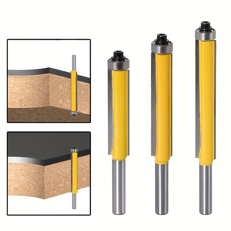 Gambo da 1 pezzo da 8mm esteso con punta del Router di rifilatura del cuscinetto, fresa per la lavorazione del legno per la rifilatrice del bordo