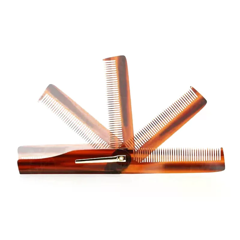 Portable Foldable Pocket Combs Oil Head Plastic Beard Combs Hair Styling Tool Combs For Man Women Folding Comb Barber Hair Tool