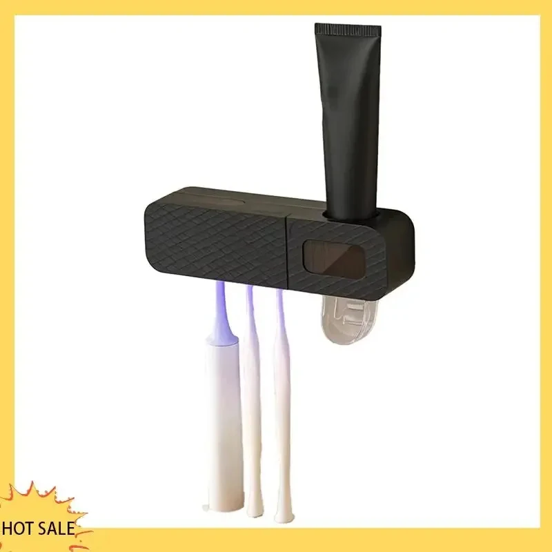 New Upgraded 2-in-1 Intelligent Toothbrush Disinfection & Toothpaste Squeezer, Wall Mounted Drill-Free Bathroom Accessory Holder
