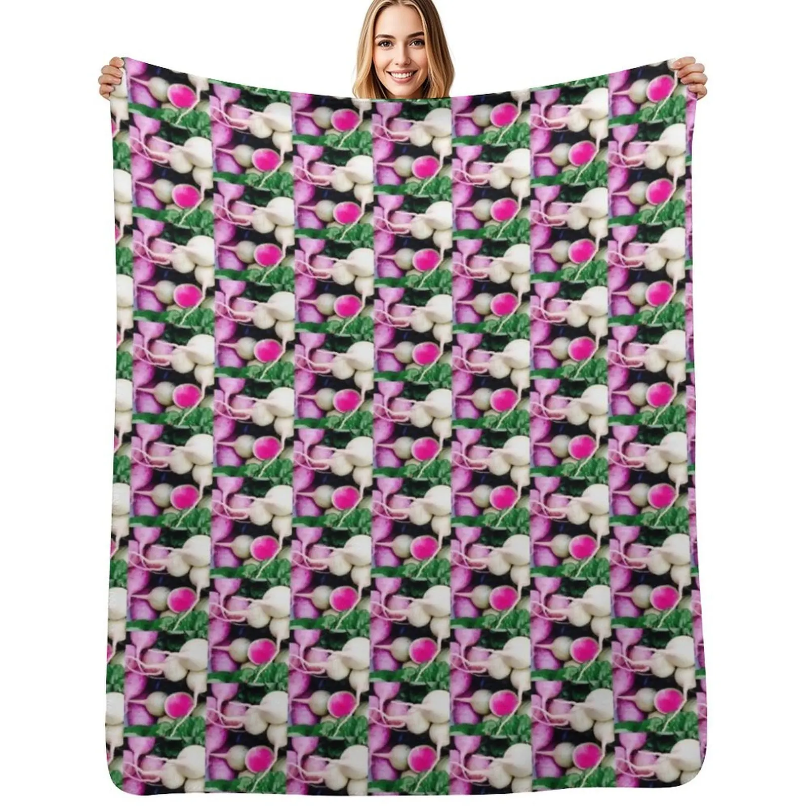 

fresh-radish Throw Blanket Breathable Lightweight Blanket for Adults Kids