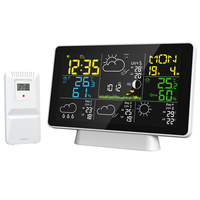 Tuya WIFI Weather Station 7.5Inch Display Thermometer Hygrometer Indoor Outdoor Rain/Wind Gauge Weather Forecast US Plug-ABPS
