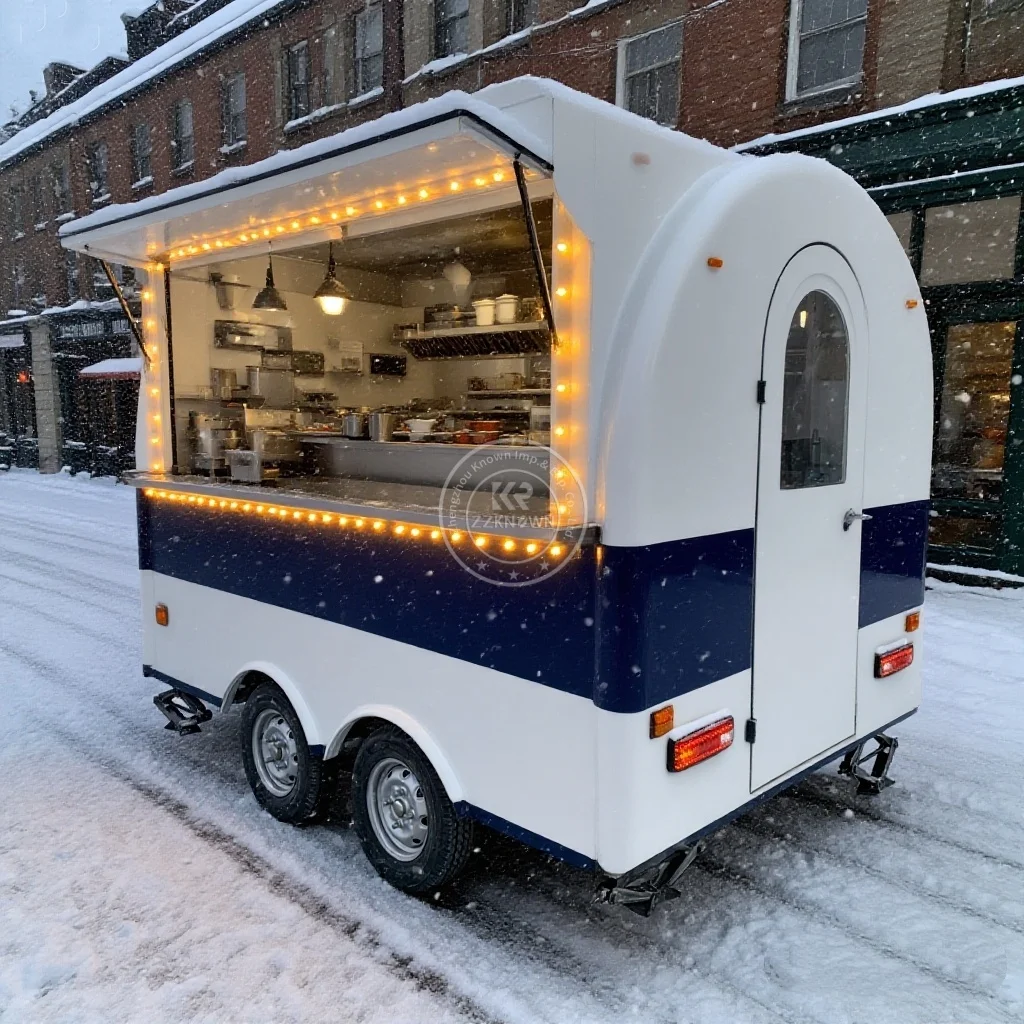

Stainless Steel Hot Dog Pizza Burger Mobile Food Truck outdoor street kitchen restaurant trailer for sale