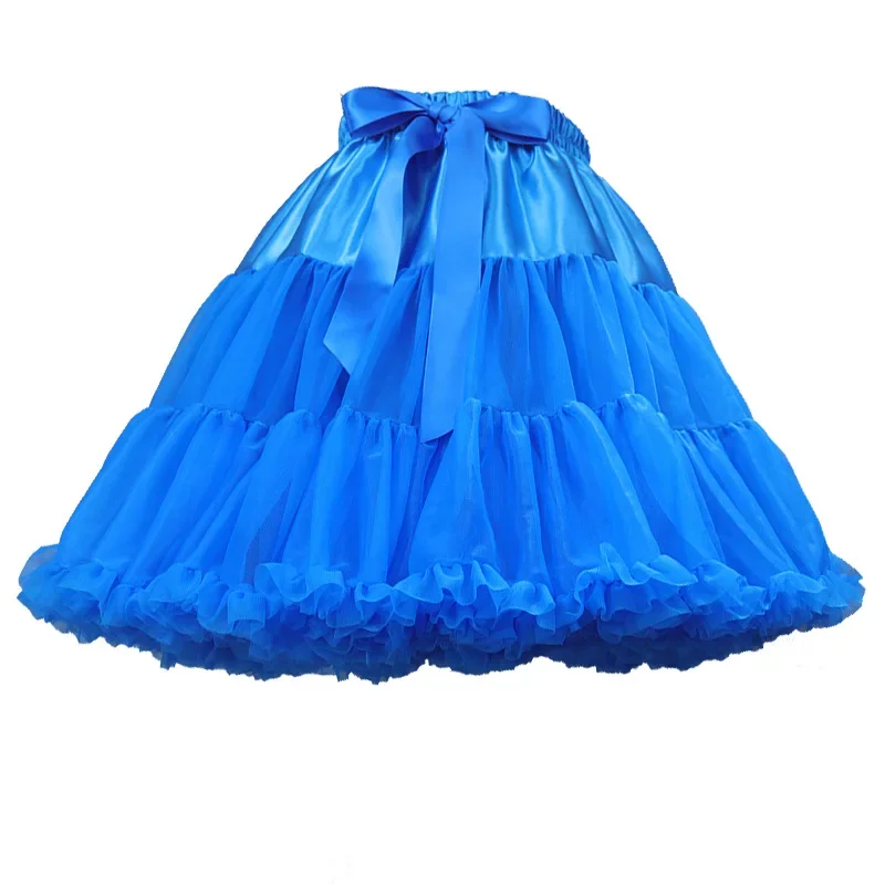 Blue Ballet Dancewear Skirt Ball Gown Tulle Tutu Petticoat Women Adult