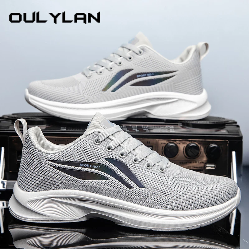 

Oulylan Casual Lightweight Sport Shoes Male Non-slip Running Footwear Fashion Solid Color Breathable Sneakers Plus Size 40 To 48