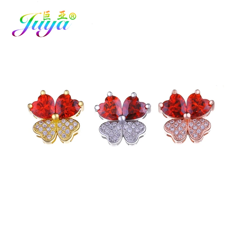 Juya DIY Copper Spacer Beads Supplies For Natural Stone Perles Jewelry Making Handmade Small Hole Flower Charm Beads Wholesale