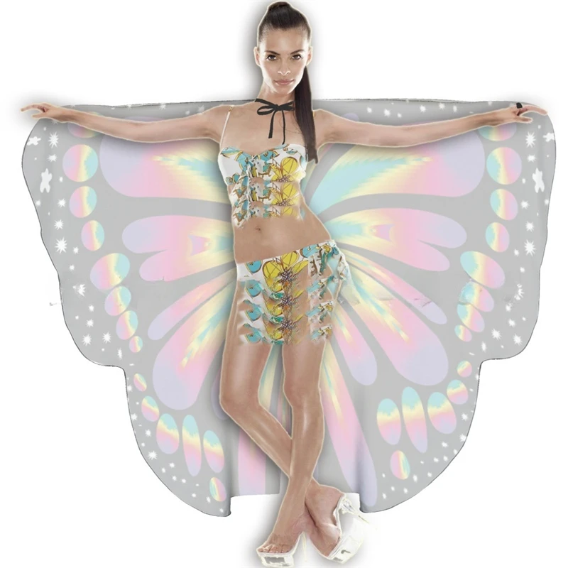 Donne ali di farfalla scialle fata signore mantello fantasia Halloween ninfa vestire Pixie Wings mantello adulto Festival Costume accessorio