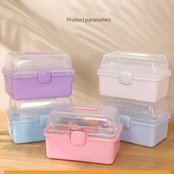 Cute Large Capacity Multi-storey Hair Accessories Storage Box Girl Jewelry Head Rope Hairpin Card Pen Sundries Stationery Case
